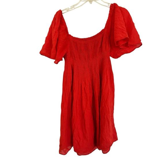 VELVET Graham & Spencer Red Guaze Dress ESME Off Shoulder Small NWT $268 ShiftXS - Picture 4 of 11